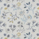 Round PVC Tablecloth Clarke and Clarke Alder Charcoal Ochre Oilcloth 132cm