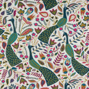 Round PVC Tablecloth Fryetts Peacock Teal Oilcloth 132cm