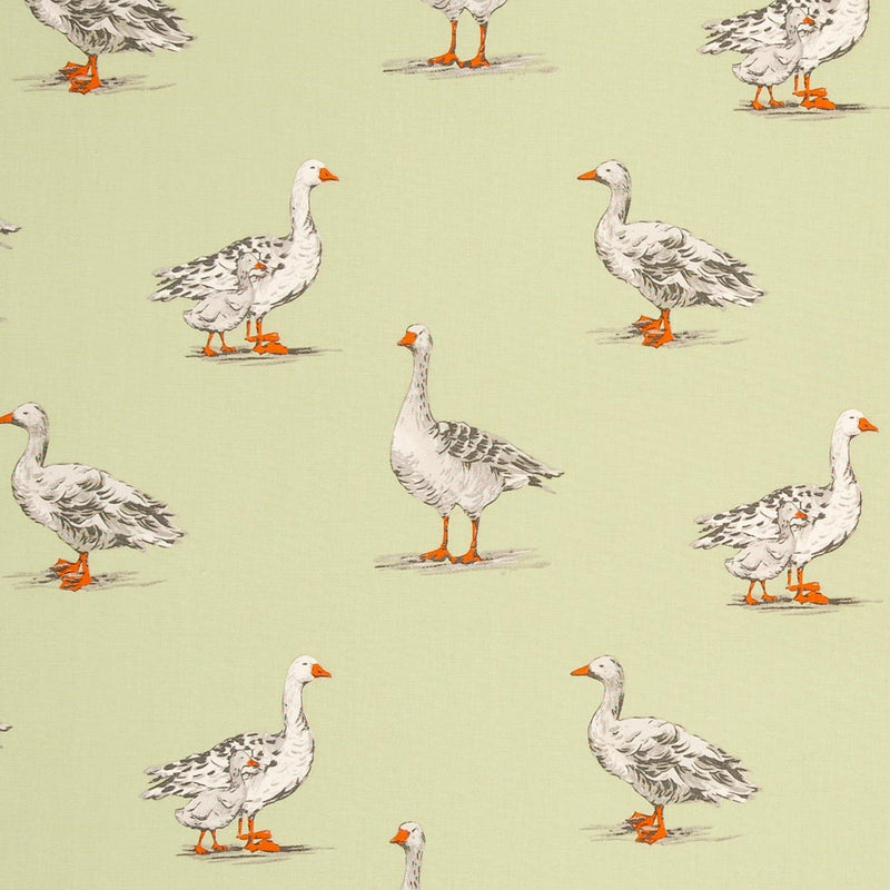 Clarke and Clarke Geese Sage Green Oilcloth Tablecloth