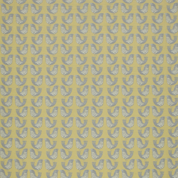 Round PVC Tablecloth Scandi Birds Mustard Oilcloth 132cm SMD I-Liv