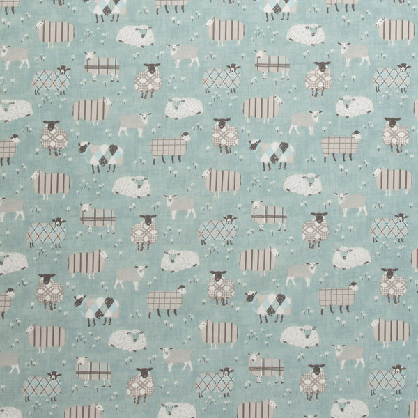 Round PVC Tablecloth Baa Baa Sheep Duckegg Oilcloth 132cm SMD I-Liv