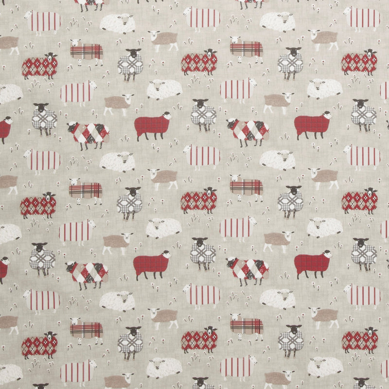 Round PVC Tablecloth Baa Baa Sheep Peony Oilcloth 132cm SMD I-Liv