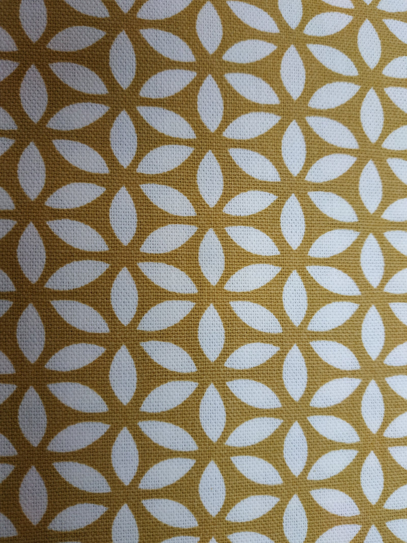 Geo Geometric Ochre 100% Cotton Fabric by Clarke and Clarke