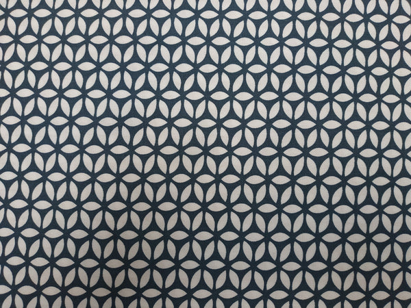 Geo Geometric Navy 100% Cotton Fabric by Clarke and Clarke