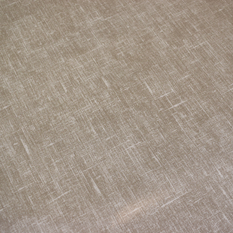 Round PVC Tablecloth Linum Taupe Oilcloth 132cm