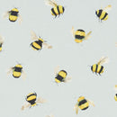 Round PVC Tablecloth Bumble Bees Duck Egg Oilcloth 132cm by Clarke and Clarke