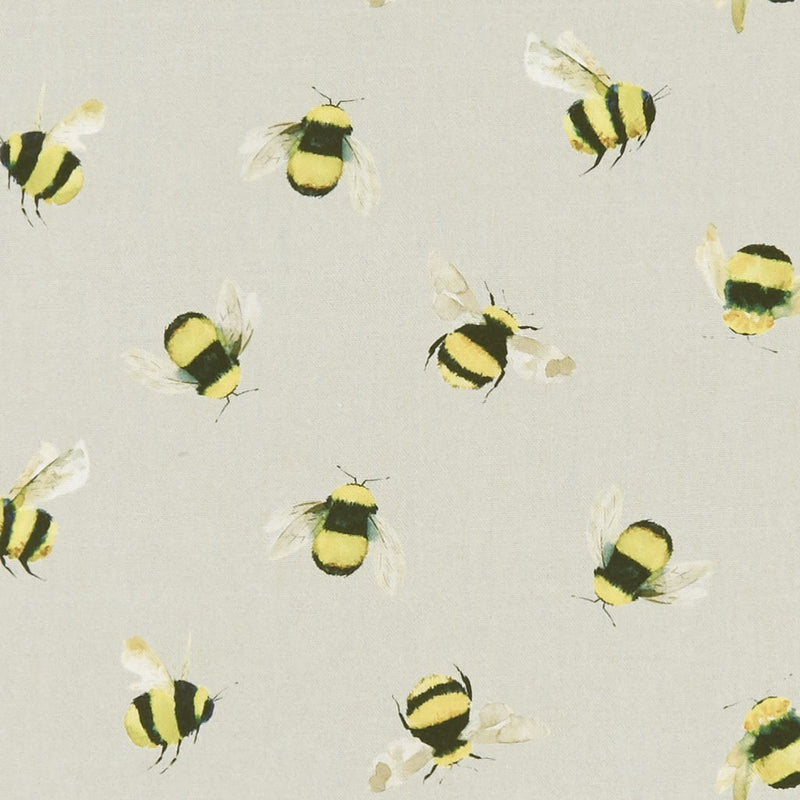 Round PVC Tablecloth Bumble Bees Taupe Oilcloth 132cm by Clarke and Clarke