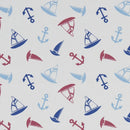 Round PVC Tablecloth Ahoy Marine Oilcloth 132cm