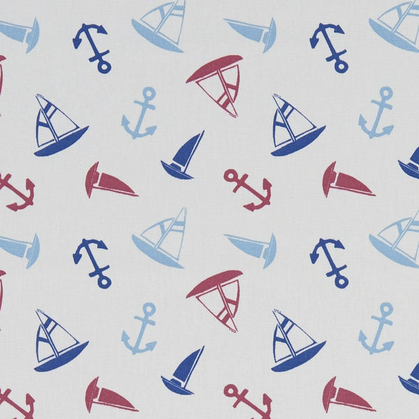 Round PVC Tablecloth Ahoy Marine Oilcloth 132cm