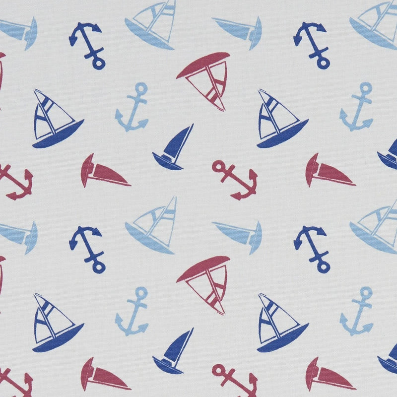 Round PVC Tablecloth Ahoy Marine Oilcloth 132cm