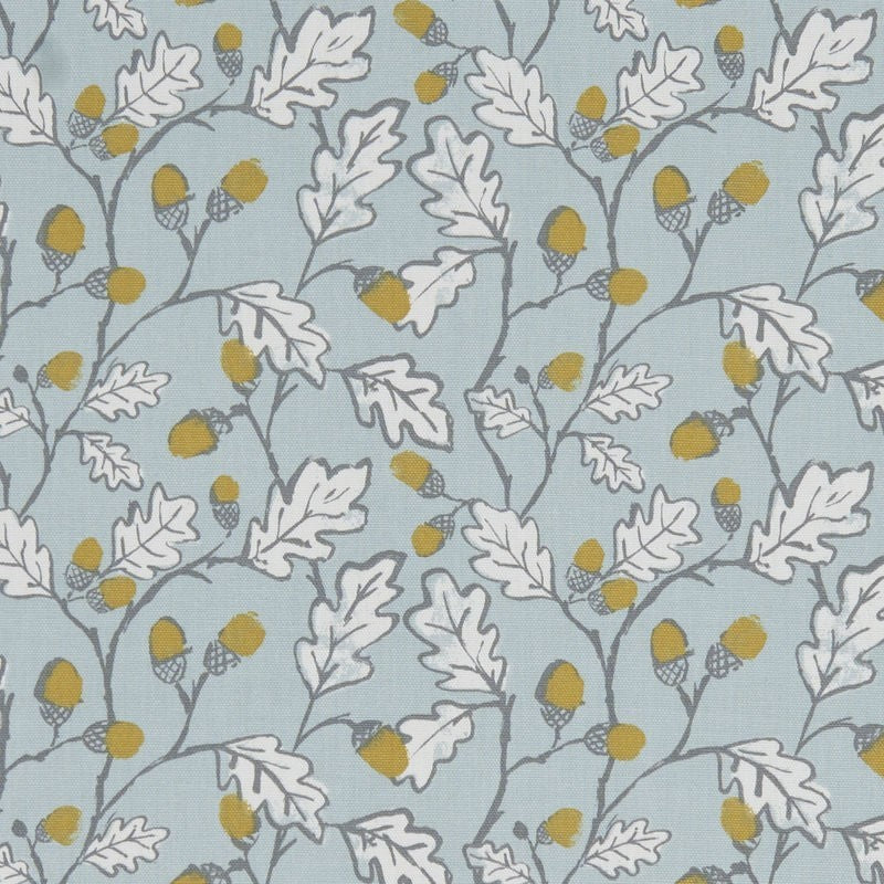 Round PVC Tablecloth Acorn Trail Duckegg Oilcloth 132cm by Clarke and Clarke