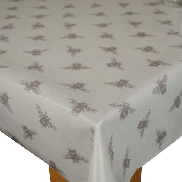 Round PVC Tablecloth Fryetts Bees Linen Oilcloth 132cm