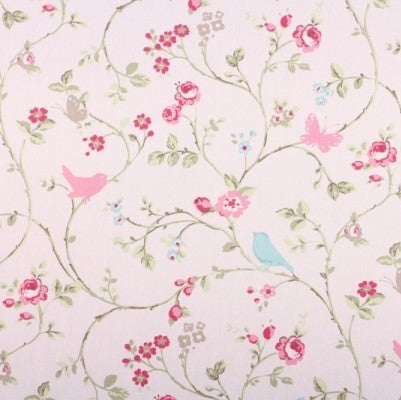 Square PVC Tablecloth Bird Trail Rose Pink Oilcloth 132cm