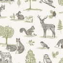 Square PVC Tablecloth Clarke and Clarke New Forest Natural Oilcloth 132cm
