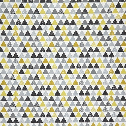 Square PVC Tablecloth Pyramid Triangle Grey Ochre Oilcloth 132cm