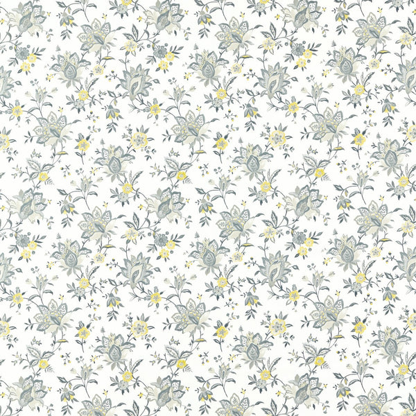 Square PVC Tablecloth Clarke and Clarke Ornella Charcoal Grey Chartreuse Oilcloth 132cm