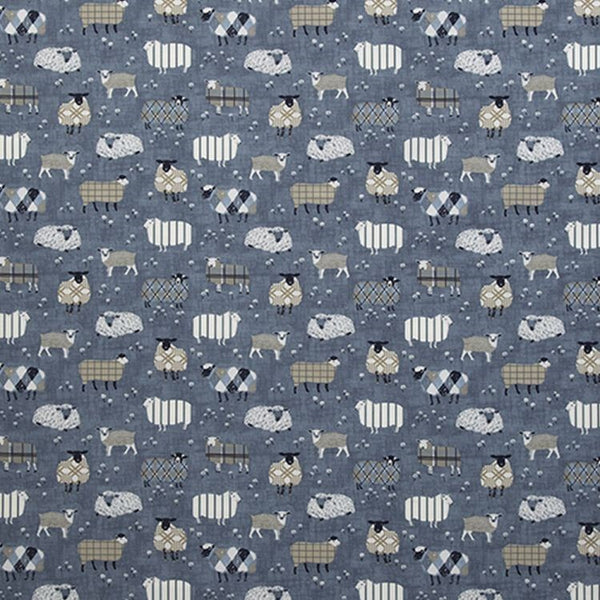 Square PVC Tablecloth Baa Baa Sheep Denim Blue Oilcloth 132cm by i-liv