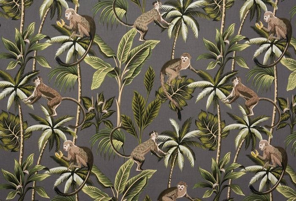 Square PVC Tablecloth Fryetts Monkey Grey Oilcloth 132cm