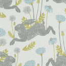 Square PVC Tablecloth Clarke and Clarke March Hare Mineral Oilcloth 132cm