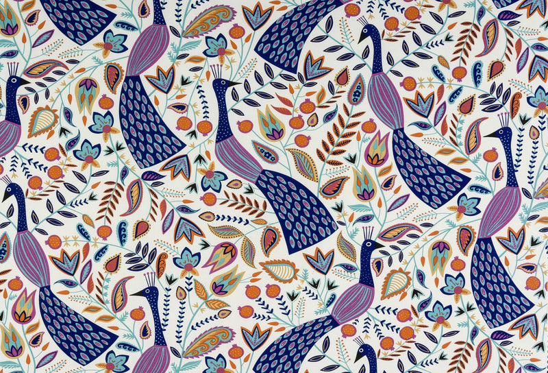 Square PVC Tablecloth Fryetts Peacock Amethyst Oilcloth 132cm