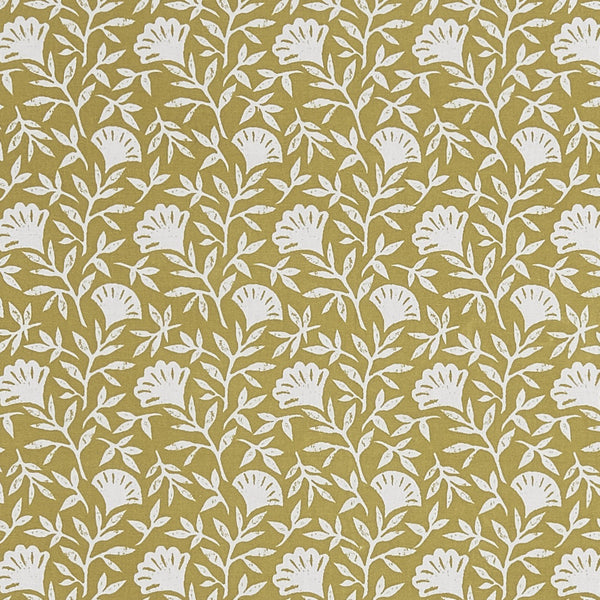Square PVC Tablecloth Clarke and Clarke Melby Ochre Oilcloth 132cm