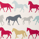 Stampede Horse Multi 100% Cotton Fabric by Clarke and Clarke