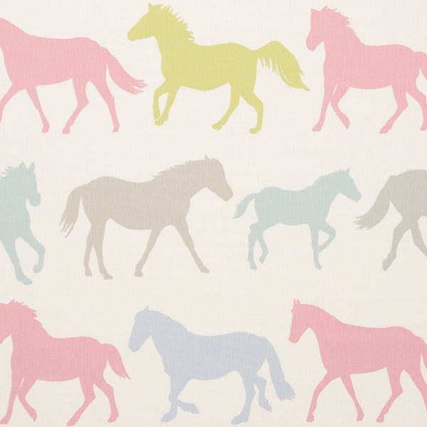 Stampede Horse Sorbet 100% Cotton Fabric by Clarke and Clarke