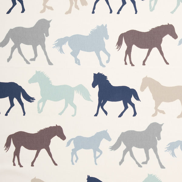 Stampede Horse Denim 100% Cotton Fabric by Clarke and Clarke