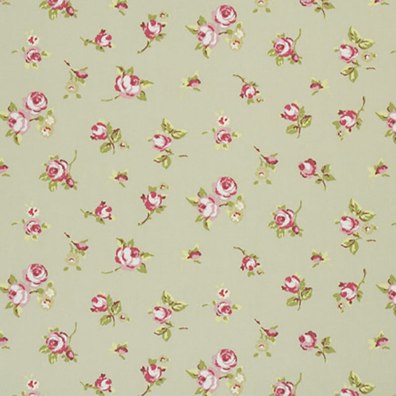 Rosebud Sage Green 100% Cotton Fabric by Clarke and Clarke