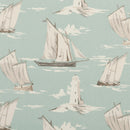 Clarke and Clarke Round Wipe Clean Tablecloth PVC Oilcloth  132cm Skipper Mineral