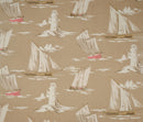 Square Wipe Clean Tablecloth  PVC Oilcloth 132cm x 132cm Skipper Taupe by Clarke and Clarke