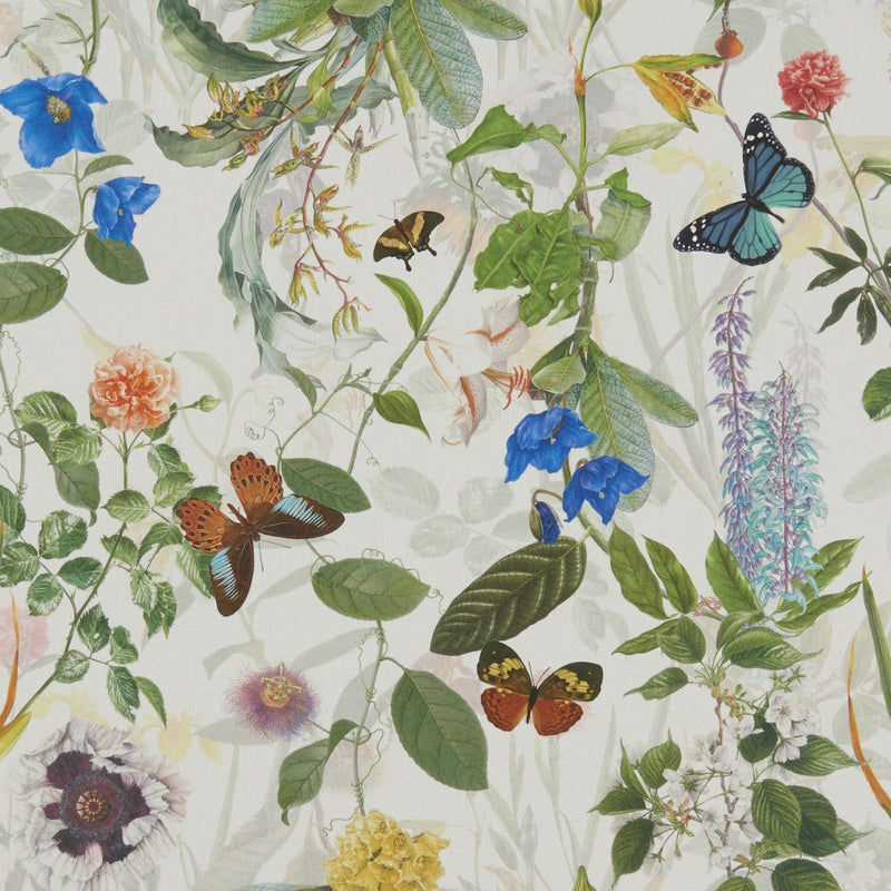 Secret Garden Cream Butterfly 100% Cotton Digital Print Fabric by Clarke and Clarke