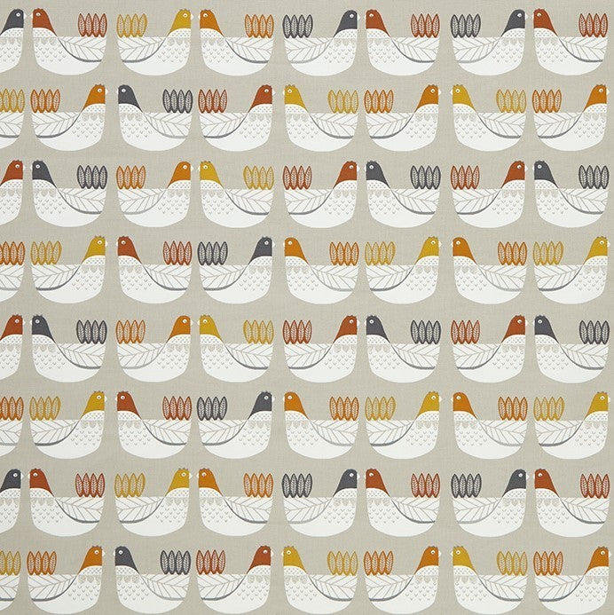 Square PVC Tablecloth Tangerine Cluck Cluck Oilcloth 132cm by SMD I-Liv