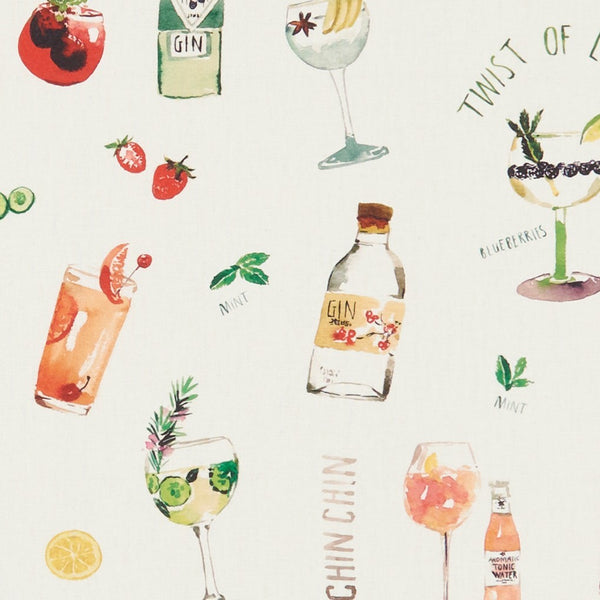 Happy Hour Gin & Tonic 100% Cotton Fabric by Clarke and Clarke