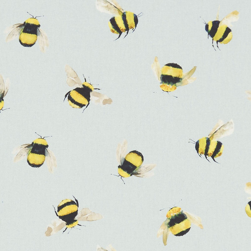 Bumble Bees Duckegg 100% Cotton Fabric by Clarke and Clarke