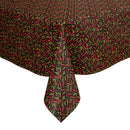 Little Chilli Pepper on Black Vinyl Oilcloth Tablecloth