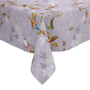 Birds Grey Leaves Vinyl Oilcloth Tablecloth