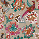 Birds Forest Taupe Vinyl Oilcloth Tablecloth