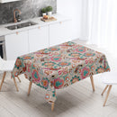 Birds Forest Taupe Vinyl Oilcloth Tablecloth