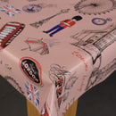 London Sights Misty Rose Vinyl Oilcloth Tablecloth