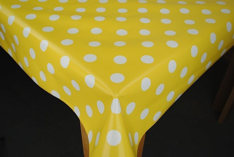 Yellow Smartie Spot Vinyl Oilcloth Tablecloth