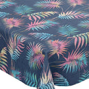 Jungle Leaves Navy Blue Multi Vinyl Oilcloth Tablecloth