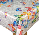 Rainbow Butterflies Vinyl Oilcloth Tablecloth