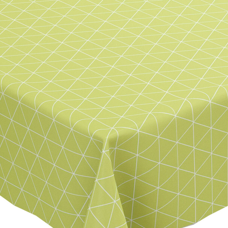 Green Geometric Triangles Vinyl Oilcloth Tablecloth