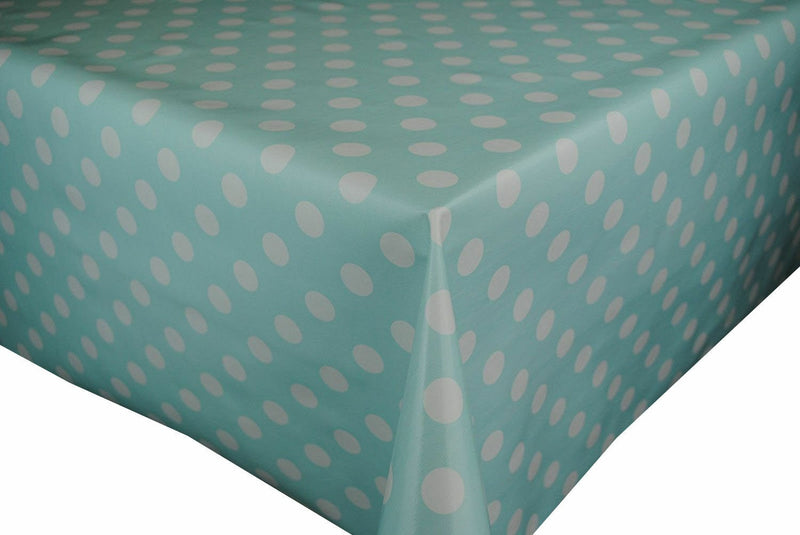 Duck Egg Smartie Spot  PVC Vinyl Tablecloth 20 Metres x 140cm