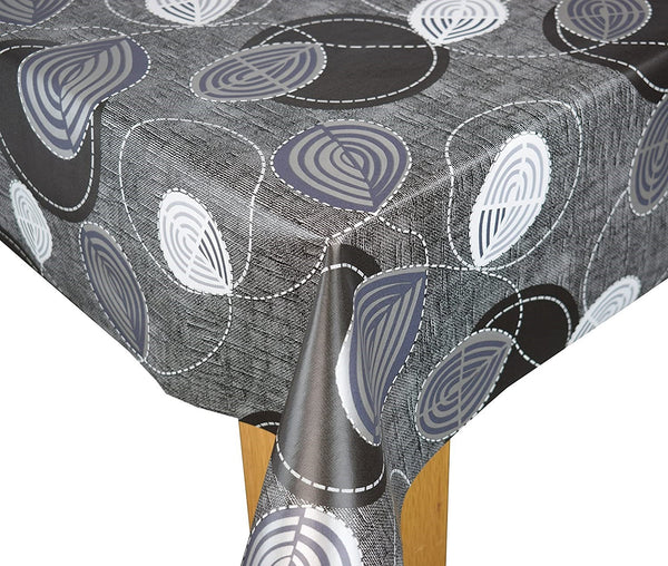 Detroit Charcoal PVC Vinyl Tablecloth Roll 20 Metres x 140cm