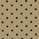 Taupe and Black Polka Dot Vinyl Tablecloth