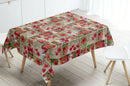 Poppy Fields on Wood Effect Vinyl Tablecloth