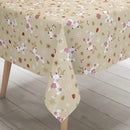 Christmas Scandi Reindeer Cream Vinyl Oilcloth Tablecloth