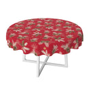 Christmas Pine Cones Red Vinyl Oilcloth Tablecloth